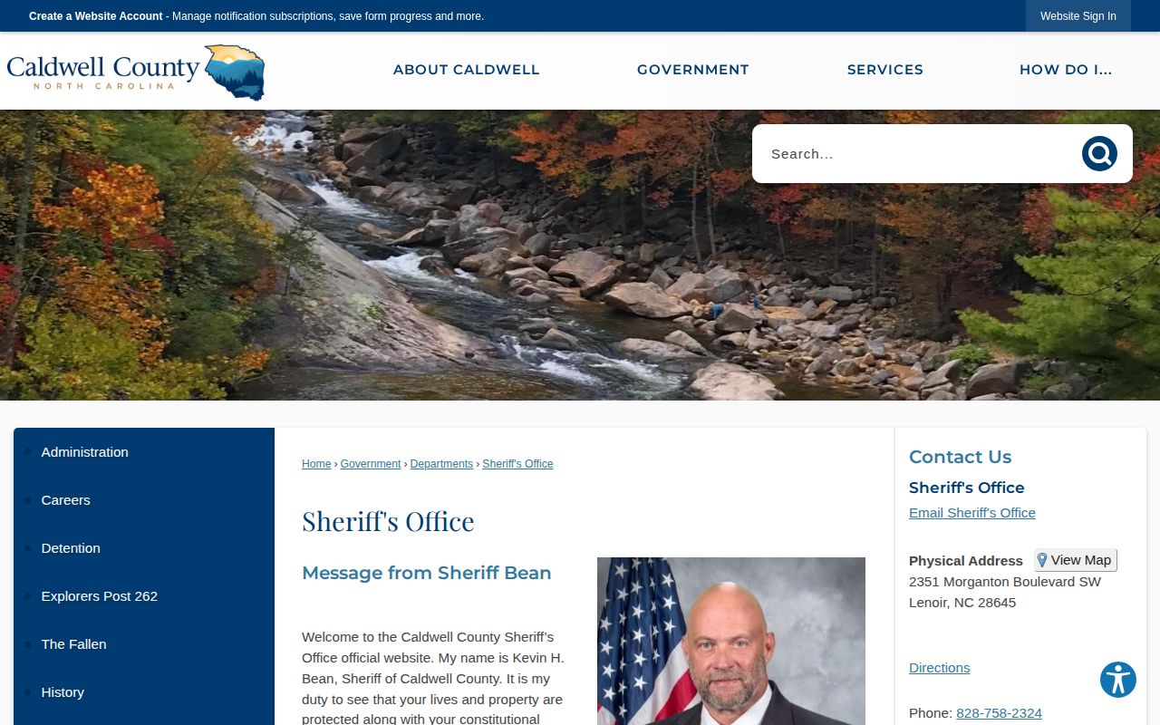 Caldwell County Detention Center sheriff release information