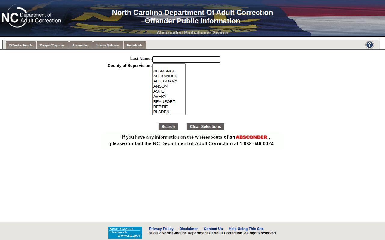 Caldwell County parole and probation absconder search
